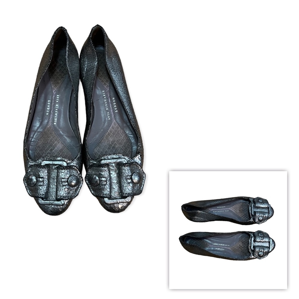 Anya Hindmarch Python Ballet Flats